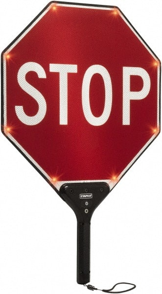 Safety Signs; Sign Type: Stop; Yield ; Message/Graphic: Message Only ; Reflectivity: High Intensity ; Material: Plastic ; Coating: Uncoated ; Mount Type: Handheld; Post MPN:145790
