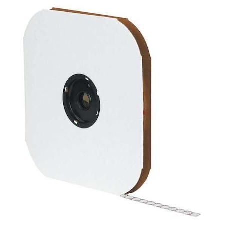 Reclosable Fastener, Disc, Rubber Adhesive, 1/2 in, White, 1440 PK MPN:HLT147