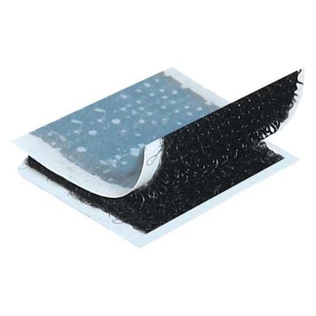 Reclosable Fastener Shape, Square, Acrylic Adhesive, 1 in, 1 in W, Black, 200 PK MPN:HLT186