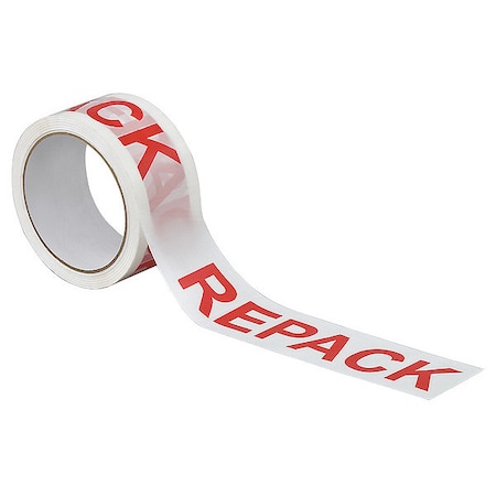 Carton Sealing Tape, Red/White, 2In x 55Yd MPN:15C757