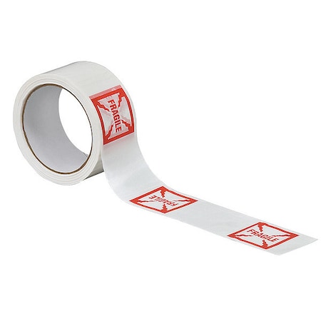 Carton Sealing Tape, Red/White, 2In x 55Yd MPN:15C761