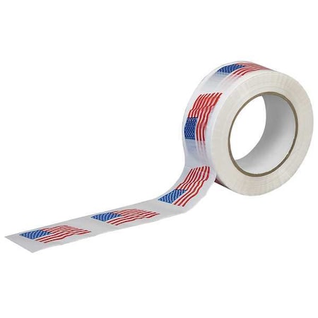 Carton Tape, Red/Blue/White, 2Inx55Yd MPN:15C764