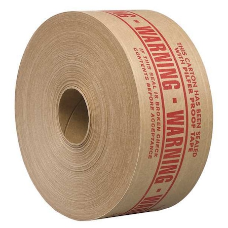 Carton Tape, Paper, Brown/Red, 3Inx450Ft MPN:15C804