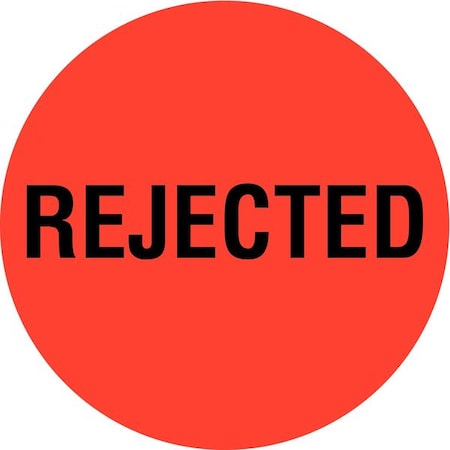Circle Inventory Control Label, Rejected, Red, Pk1000 MPN:16U825