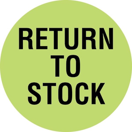 Circle Inventory Control Label, Return to Stock, Green, Pk1000 MPN:16U826