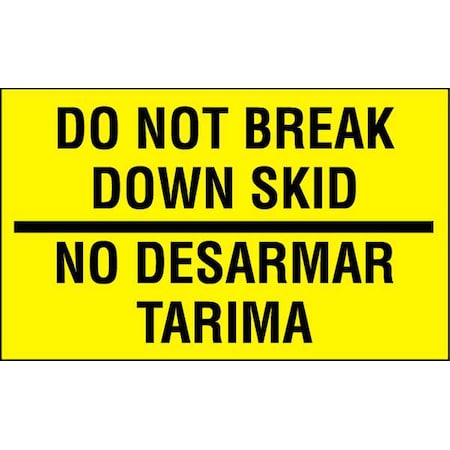 InstructionalHandlingLabel, Yellow, PK500 MPN:16U896