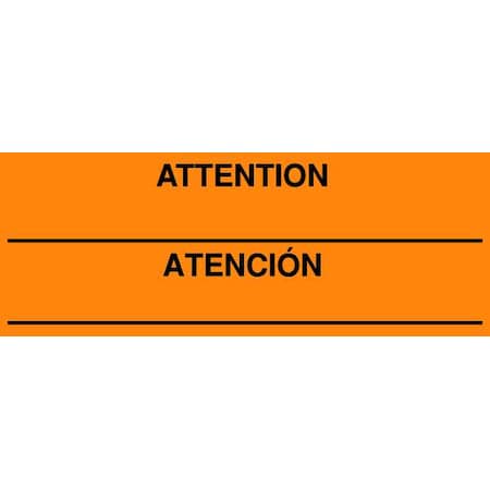 Bilingual Shipping Labels Attention/Atencion, Orange, PK500 MPN:16U921