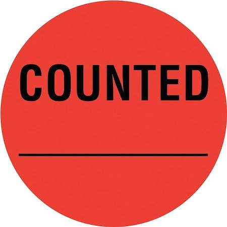Inventory Control Label Red, Counted, Pk1000 MPN:16U929