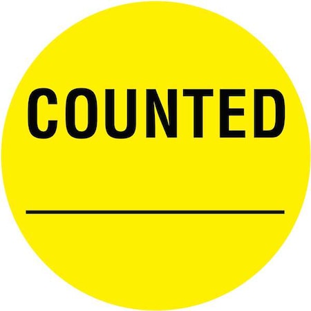 Inventory Control Label Yellow, Counted, Pk1000 MPN:16U930
