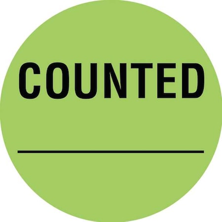 Inventory Control Label Green, Counted, Pk1000 MPN:16U931