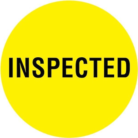 Circle Inventory Control Label, Inspected, Yellow, Pk1000 MPN:16U934