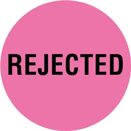 Circle Inventory Control Label, Rejected, Pink, Pk1000 MPN:16U940