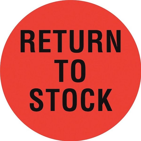 Circle Inventory Control Label, Return to Stock, Red, Pk1000 MPN:16U941