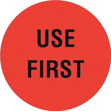 Circle Inventory Control Label, Use First, Red, Pk1000 MPN:16U945
