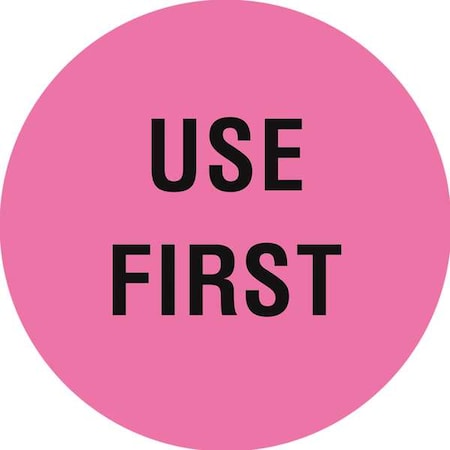 Circle Inventory Control Label, Use First, Pink, Pk1000 MPN:16U948