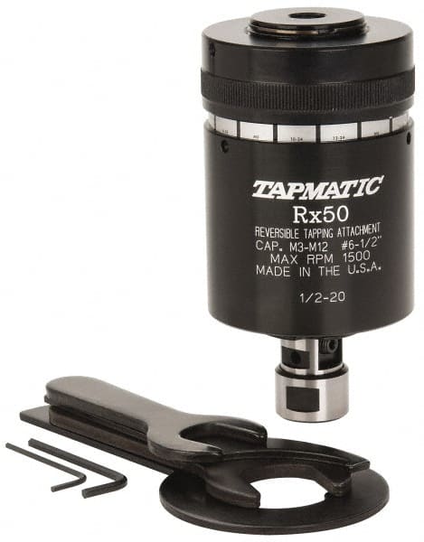 Model RX50, No. 6 Min Tap Capacity, 1/2 Inch Max Mild Steel Tap Capacity, 1/2-20 Mount Tapping Head MPN:015050