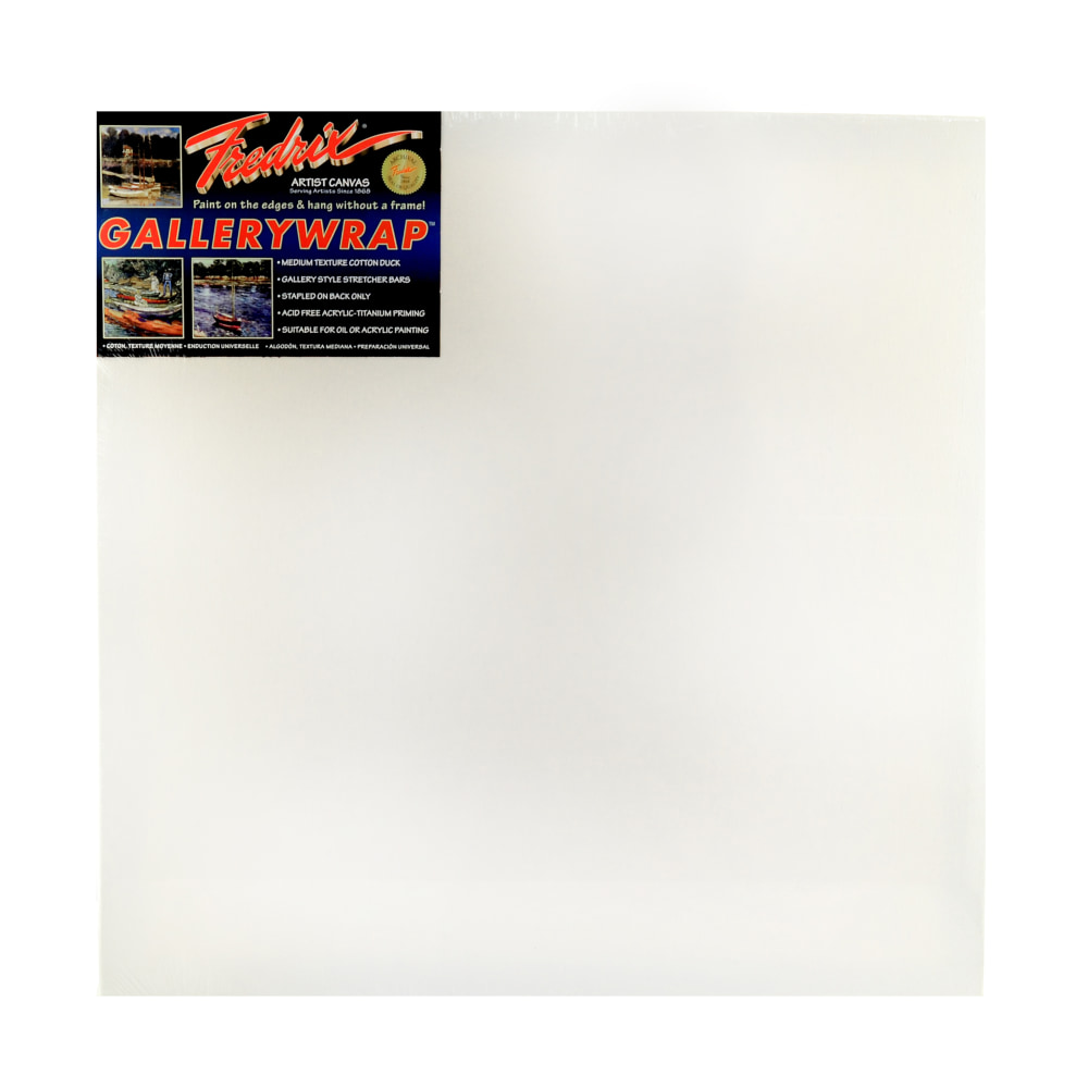 Fredrix Gallerywrap Stretched Canvas, 20in x 20in x 1in MPN:50850