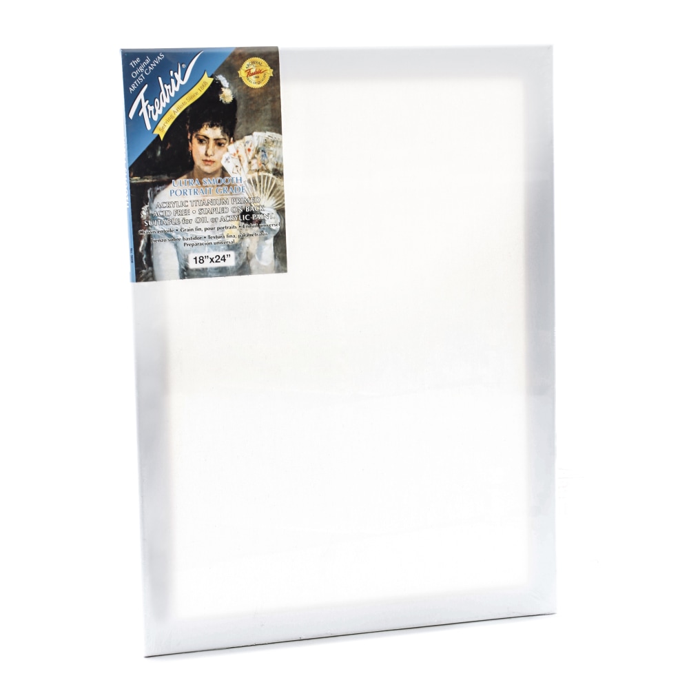 Fredrix Blue Label Ultra-Smooth Pre-Stretched Artist Canvas, 18in x 24in x 11/16in MPN:5608