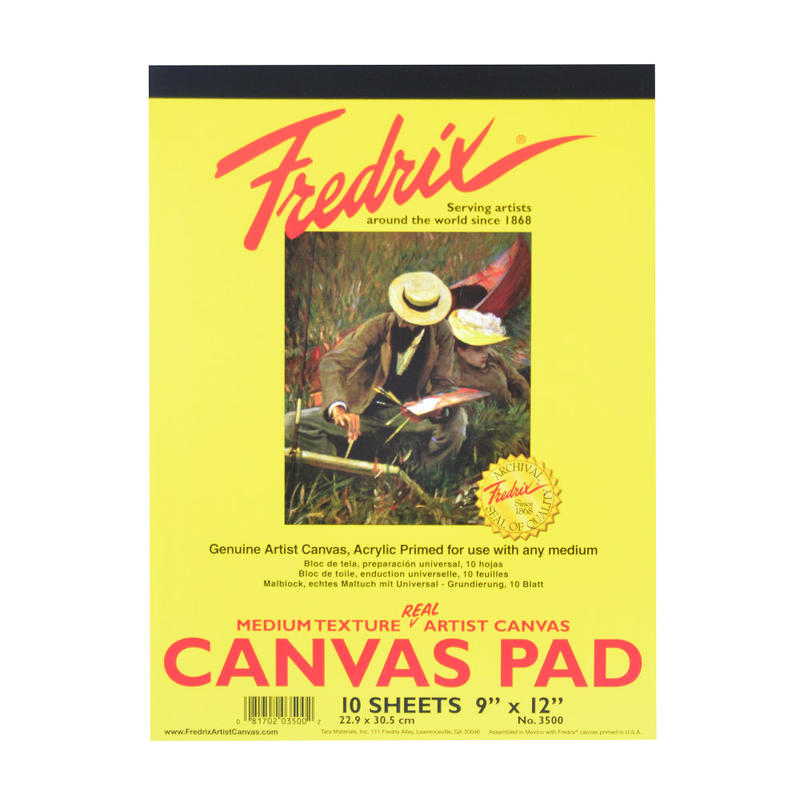 Fredrix Canvas Pad, 9in x 12in, 10 Sheets MPN:3500