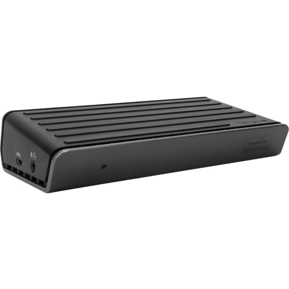 Targus DV4K Docking Station With Power, 1.5inH x 3.6inW x 6.75inD, Black, 9X4889 MPN:DOCK180USZ
