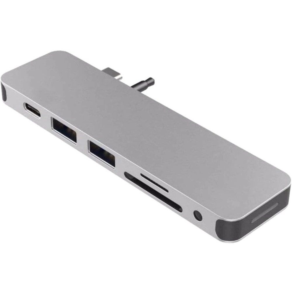 Targus Sanho HyperDrive SOLO 7-In-1 USB-C Docking Station, 3/8inH x 1-3/16inW x 4-3/8inD, Silver, 00GF49 MPN:GN21D-SILVER