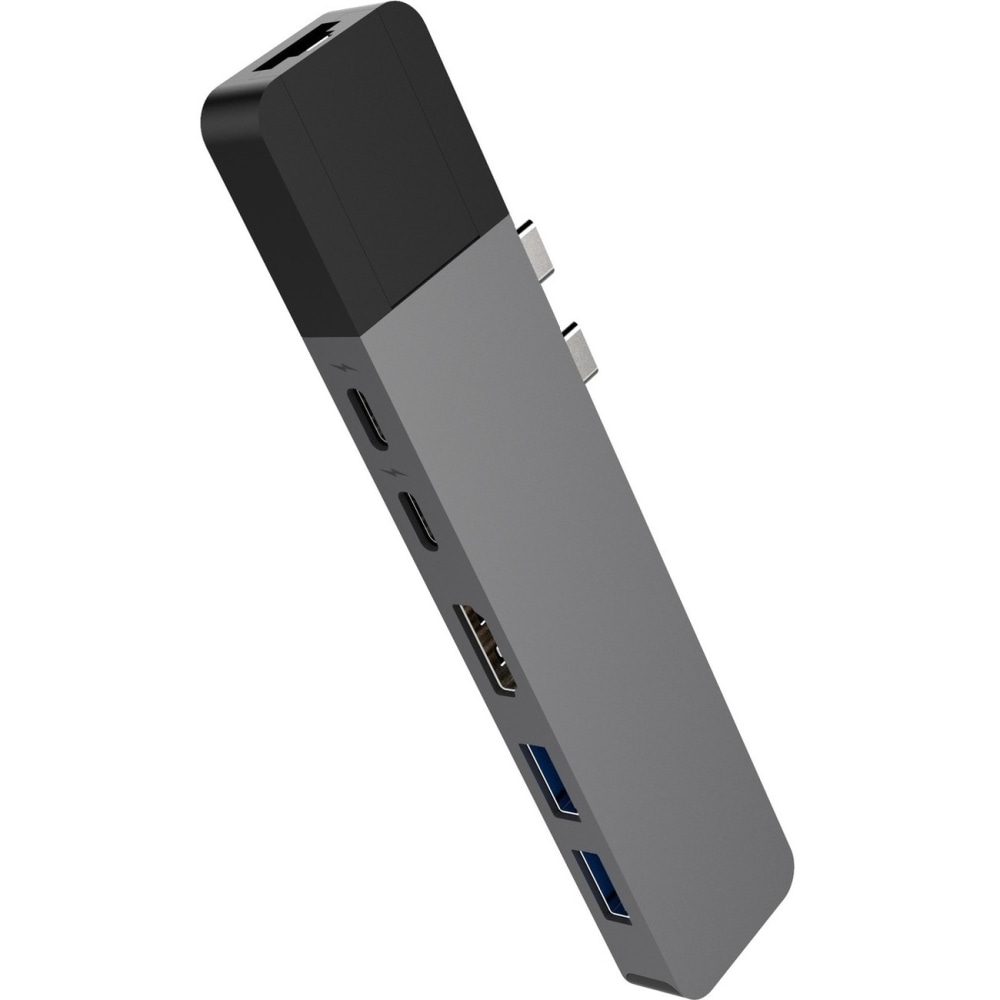 Targus Sanho HyperDrive NET 6-in-2 USB-C Docking Station, 7/16inH x 1-1/8inW x 5-7/16inD, Space Gray MPN:GN28N-GRAY