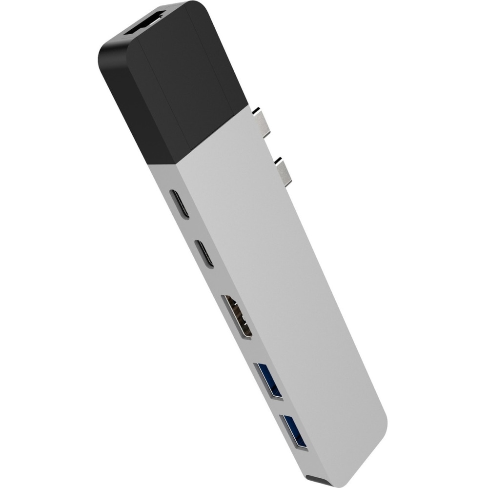 Targus Sanho HyperDrive NET 6-in-2 Docking Station, 7/16inH x 1-1/8inW x 5-7/16inD, Silver, 00GF57 MPN:GN28N-SILVER