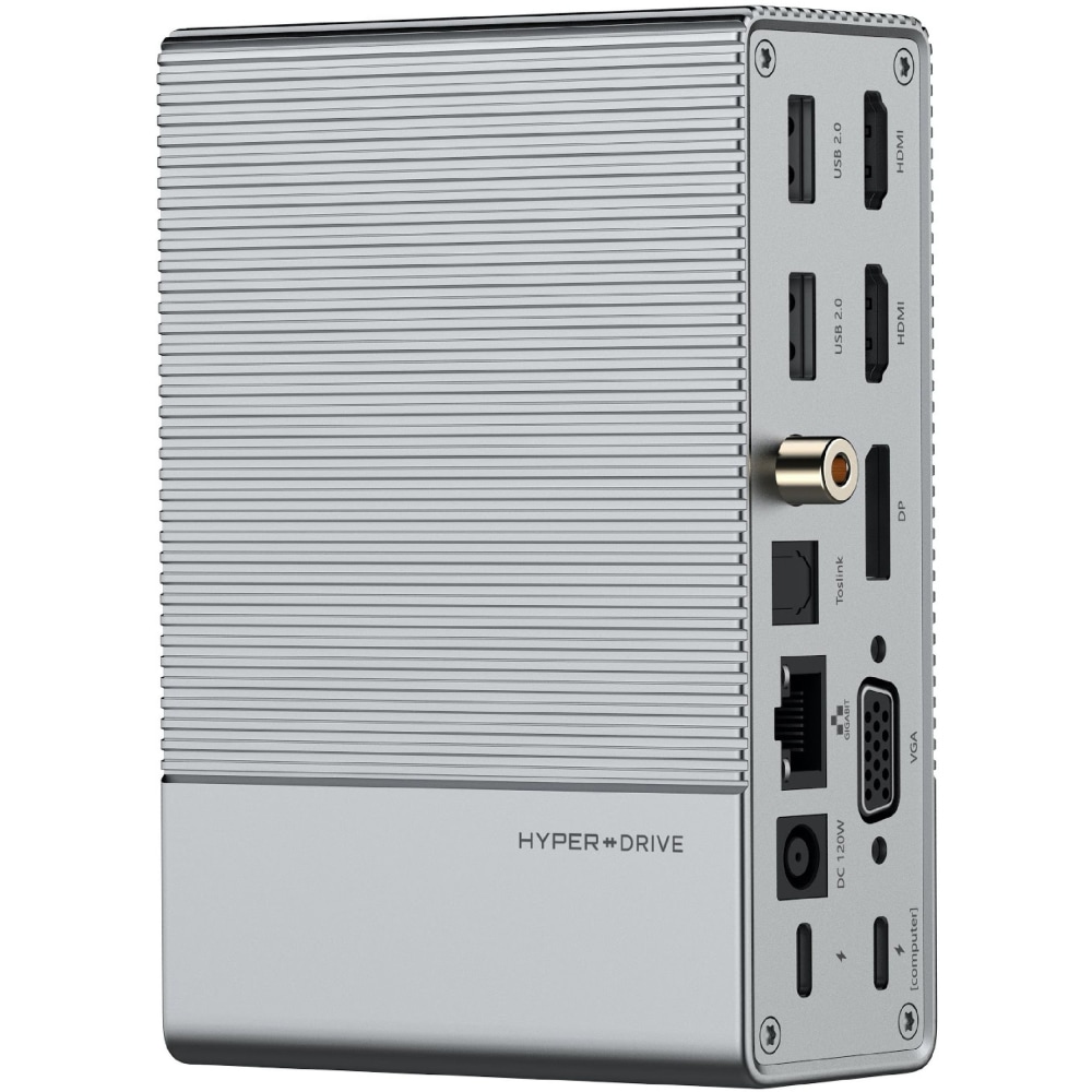 Targus HyperDrive Gen2 18-In-1 USB-C Hub For Notebook/Tablet PC, 1-7/10inH x 3-1/2inW x 3-1/2inD, Gray MPN:HD-G218
