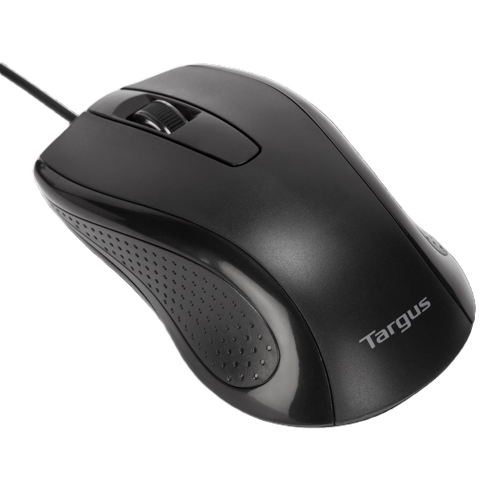 Targus Full-Size Optical Antimicrobial Wired Mouse, Black, AMU81AMUSZ MPN:AMU81AMUSZ