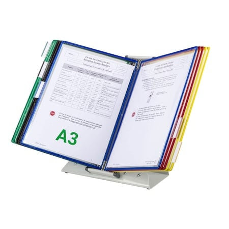 Desk Display Unit, 10 A3 Size Assorted Color Pockets MPN:D291A3
