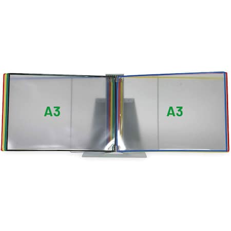 Wall Display Unit, Landscape, 10 A3 Size Asst Color Pockets MPN:D291A3LAN