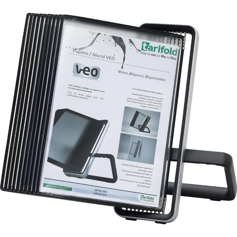 Tarifold VEO V744127 10-Panel Desktop Reference System, 14inH x 17inW x 16inD, Black MPN:V744127