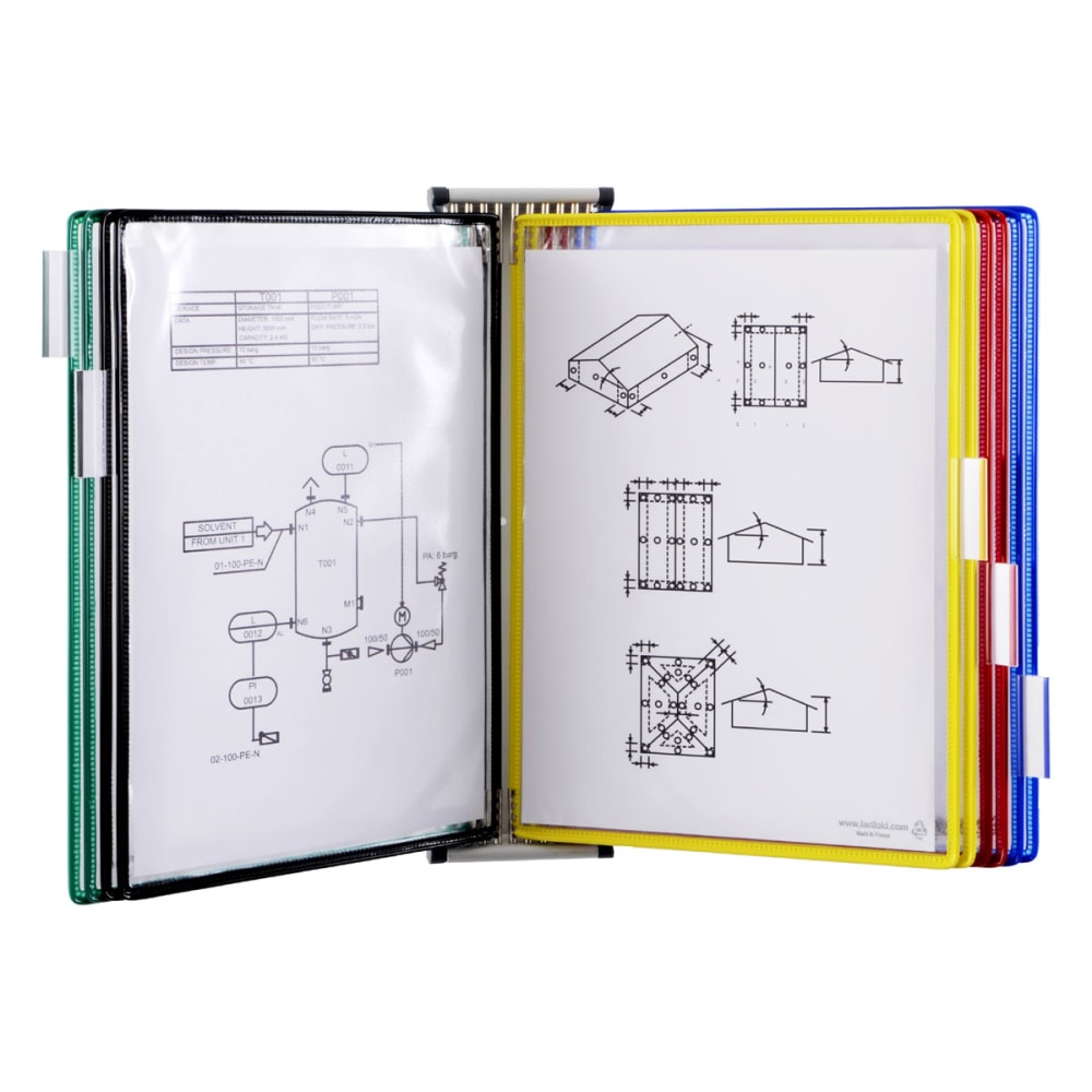 Tarifold W291A3 10-Pocket A3 Wall Mount Reference System, 15inH x 14inW x 16inD, Multicolor MPN:W291A3