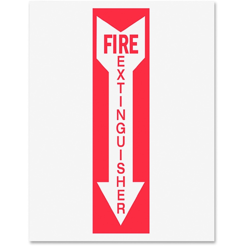 Djois by Tarifold Safety Sign Inserts - 6 / Pack - Fire Extinguisher Print/Message - Rectangular Shape - Red Print/Message Color - Tear Resistant, Durable, Water Proof, Long Lasting - White, Red (Min Order Qty 3) MPN:P1949FE