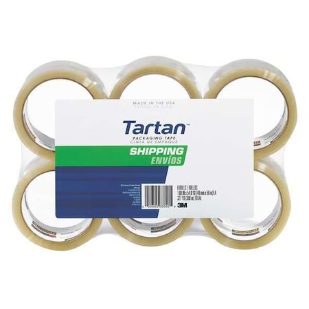 Packaging Tape, Clear, 2 in. Wx55 ydL, PK6 MPN:37106PK