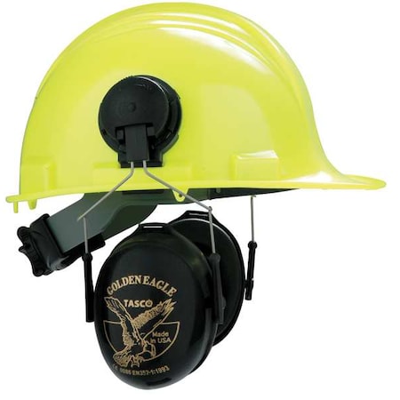 Golden Eagle Hard Hat Mounted Ear Muffs, 26 dB NRR, Passive, General Purpose, Black MPN:100-02951