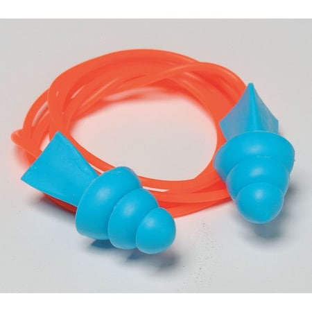 Tri-Grip Reusable Vinyl Ear Plugs, Flanged Shape, 27 dB, Blue, 1 PR MPN:100-09020