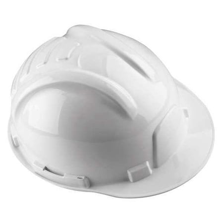 Hard Hat, Gladiator II, Polyethylene, 6 Point Ratchet, Type 1, Class E, White MPN:100-12000