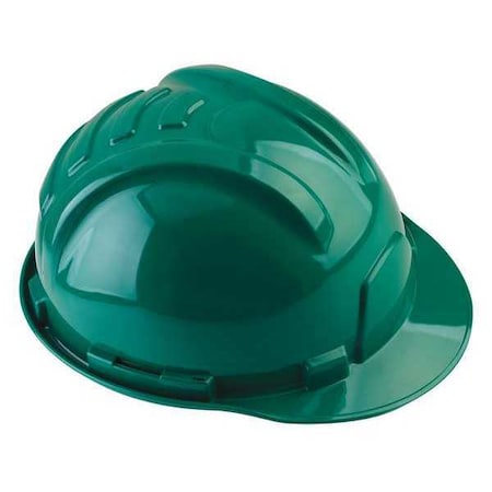 Hard Hat, Gladiator II, Polyethylene, 6 Point Ratchet, Type 1, Class E, Green MPN:100-52000