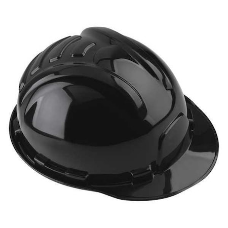 Hard Hat, Gladiator II, Polyethylene, 6 Point Ratchet, Type 1, Class E, Black MPN:100-82000