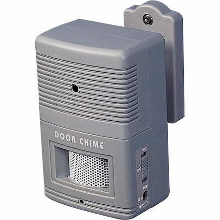 Visitor Arrival/Departure Chime, Battery Operated, 2.75 x 2 x 4.25, Gray MPN:15300
