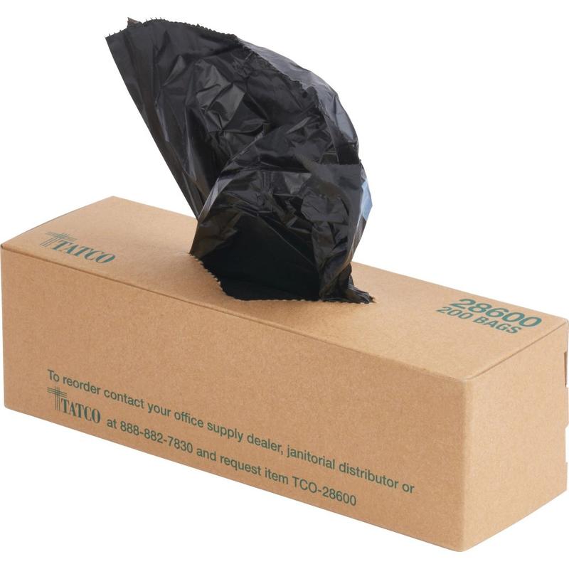 Tatco Dog Waste Station Refill Bags - Black - 10/Carton - 200 Per Box - Waste Disposal, Office, Park, Home MPN:28600