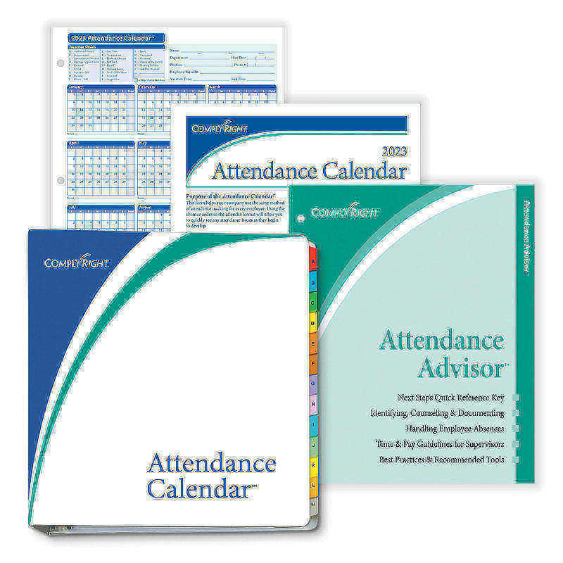 ComplyRight 2026 Attendance Calendar Kit, 8 1/2in x 11in, White, Pack Of 200 MPN:A1411W16PK200