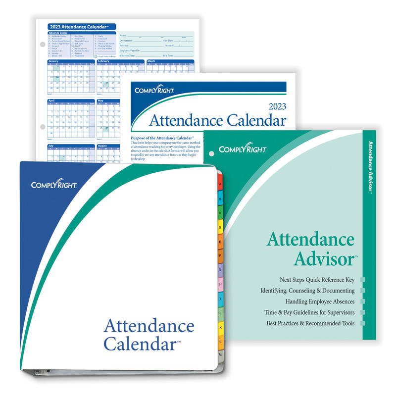ComplyRight 2026 Attendance Calendar Kit, 8 1/2in x 11in, White, Pack Of 25 MPN:A1411W16PK25