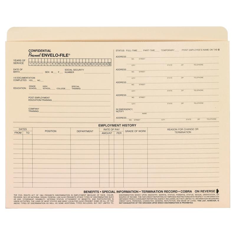ComplyRight Employee Personnel File Folder, Pack Of 25 MPN:AR0717