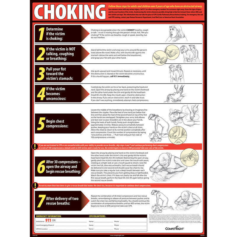 ComplyRight Choking Poster, 18in x 24in MPN:WR0336