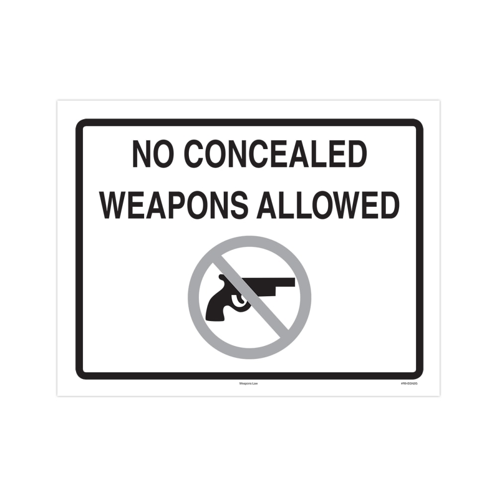 ComplyRight Federal Specialty Posters, No Concealed Weapons Allowed, English, 8 1/2in x 11in MPN:EGN2G