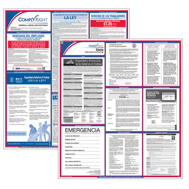 ComplyRight Federal And State Labor Law Poster Set, Spanish, New Jersey MPN:E25ODNJS