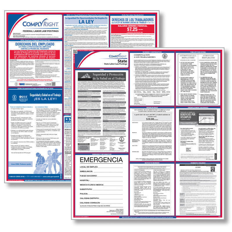 ComplyRight Federal And State Labor Law Poster Set, Spanish, Texas MPN:E25ODTXS