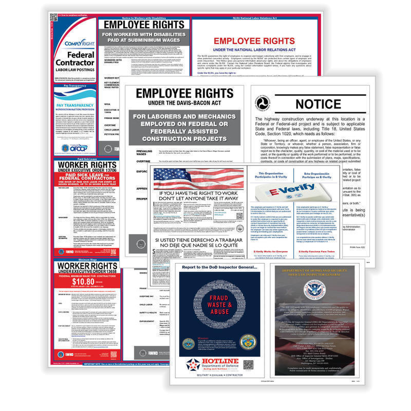 ComplyRight Federal Contractor (Construction) Labor Law Poster Set, English MPN:EFEDFCCR